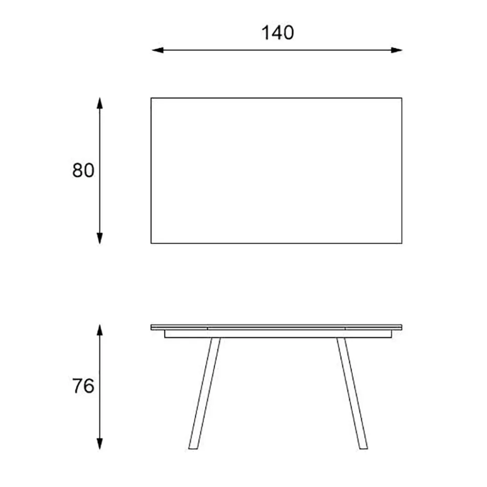 Mesa extensible hasta 200 cm en Piedra Sinterizada Efecto Mármol - Piña Viadurini