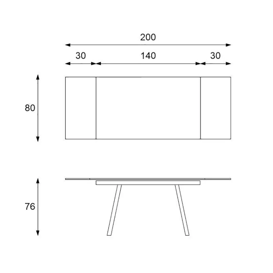 Mesa extensible hasta 200 cm en Piedra Sinterizada Efecto Mármol - Piña Viadurini
