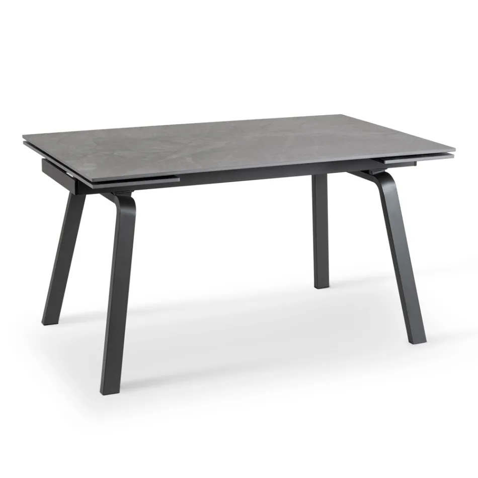 Mesa extensible hasta 200 cm en Piedra Sinterizada Efecto Mármol - Piña Viadurini