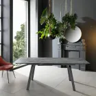 Mesa extensible hasta 200 cm en Piedra Sinterizada Efecto Mármol - Piña Viadurini