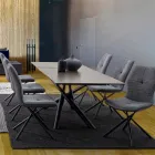 Mesa extensible hasta 220 cm en cerámica y acero Homemotion - Brianza Viadurini