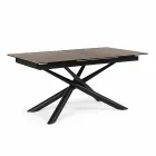 Mesa extensible hasta 220 cm en cerámica y acero Homemotion - Brianza Viadurini