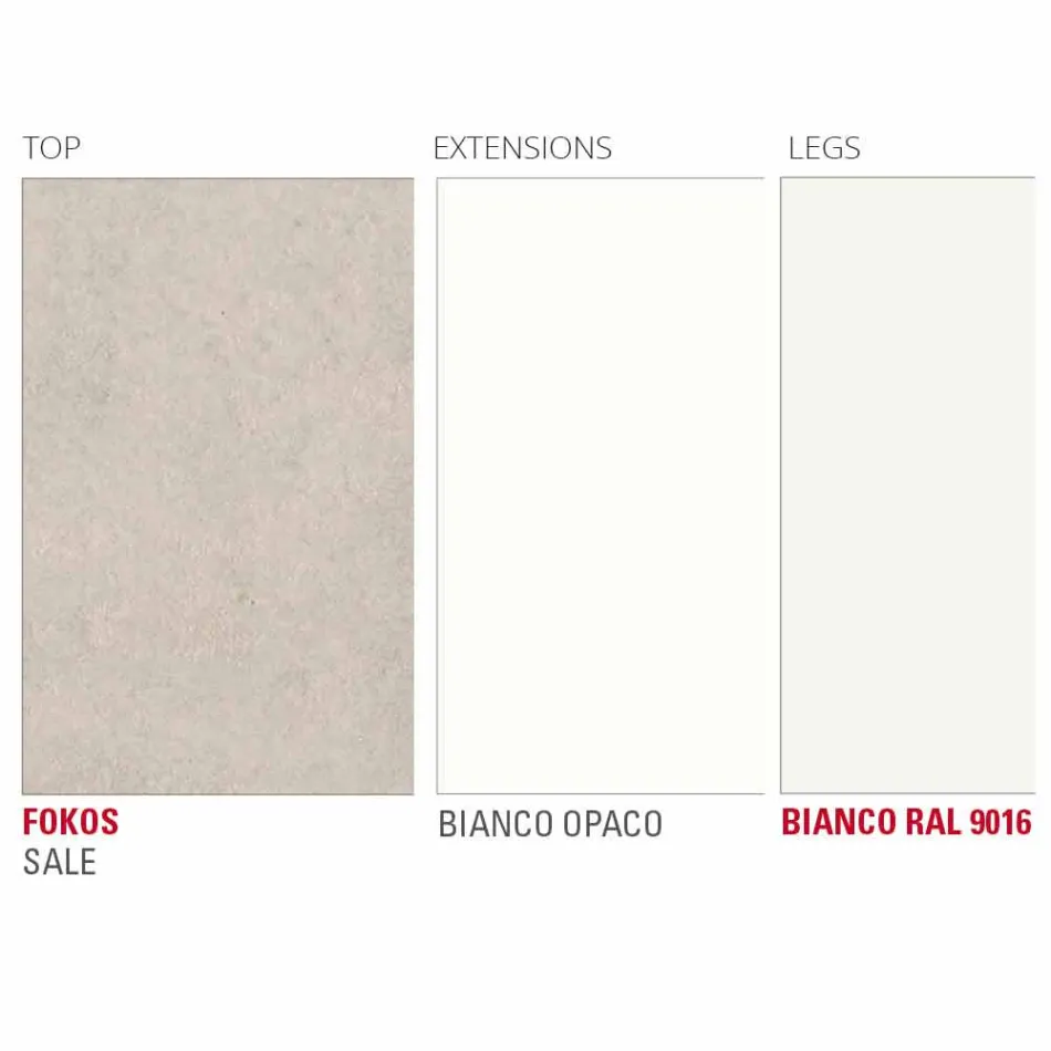 Mesa extensible hasta 238 cm en laminam y metal Made in Italy - Remigio Viadurini