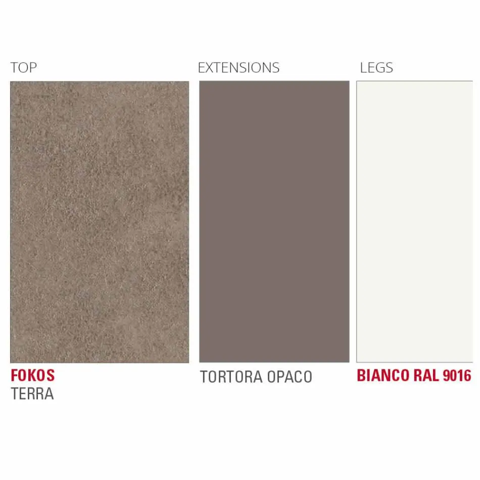 Mesa extensible hasta 238 cm en laminam y metal Made in Italy - Remigio Viadurini