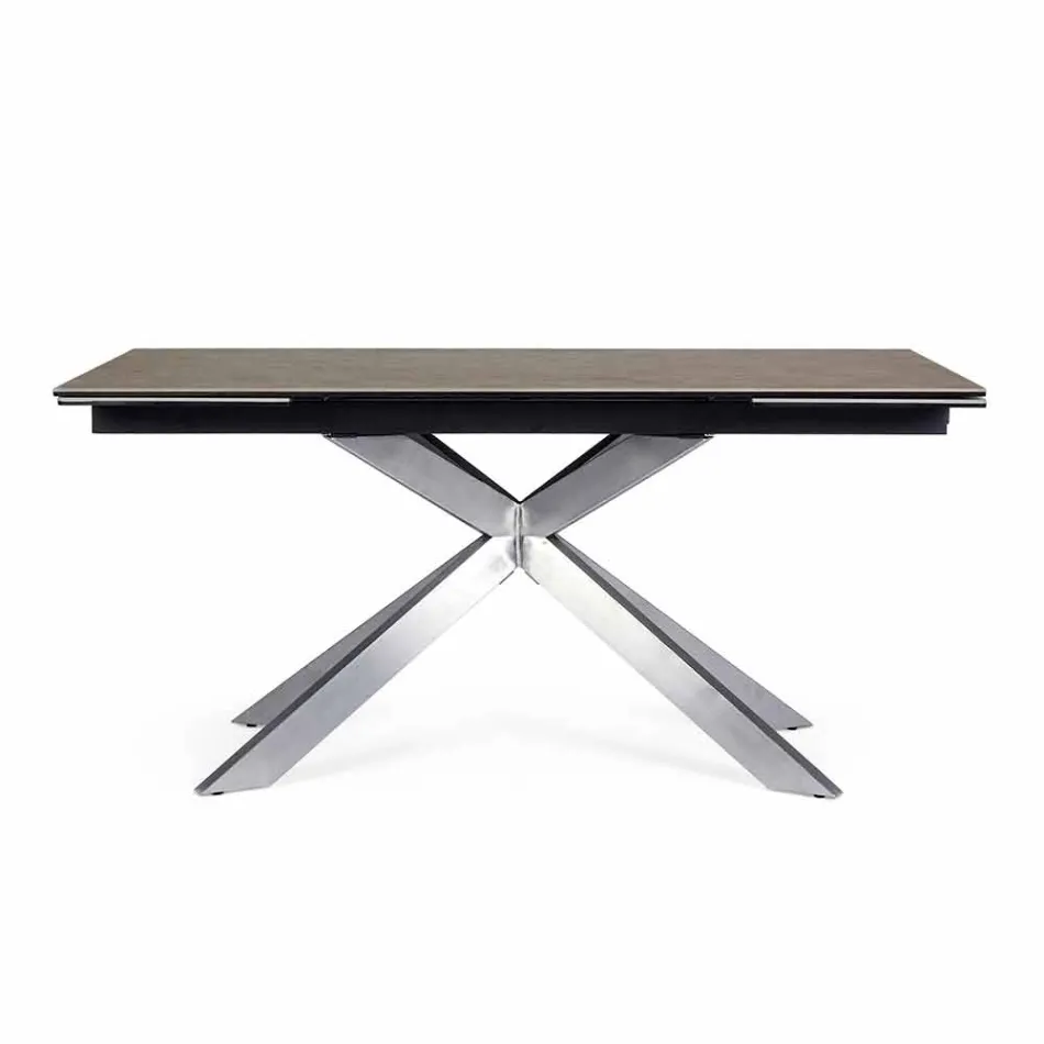 Mesa extensible hasta 240 cm con tapa de cerámica Homemotion - Avici Viadurini