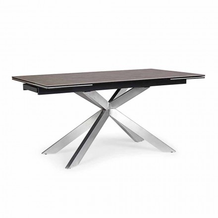 Mesa extensible hasta 240 cm con tapa de cerámica Homemotion - Avici Viadurini