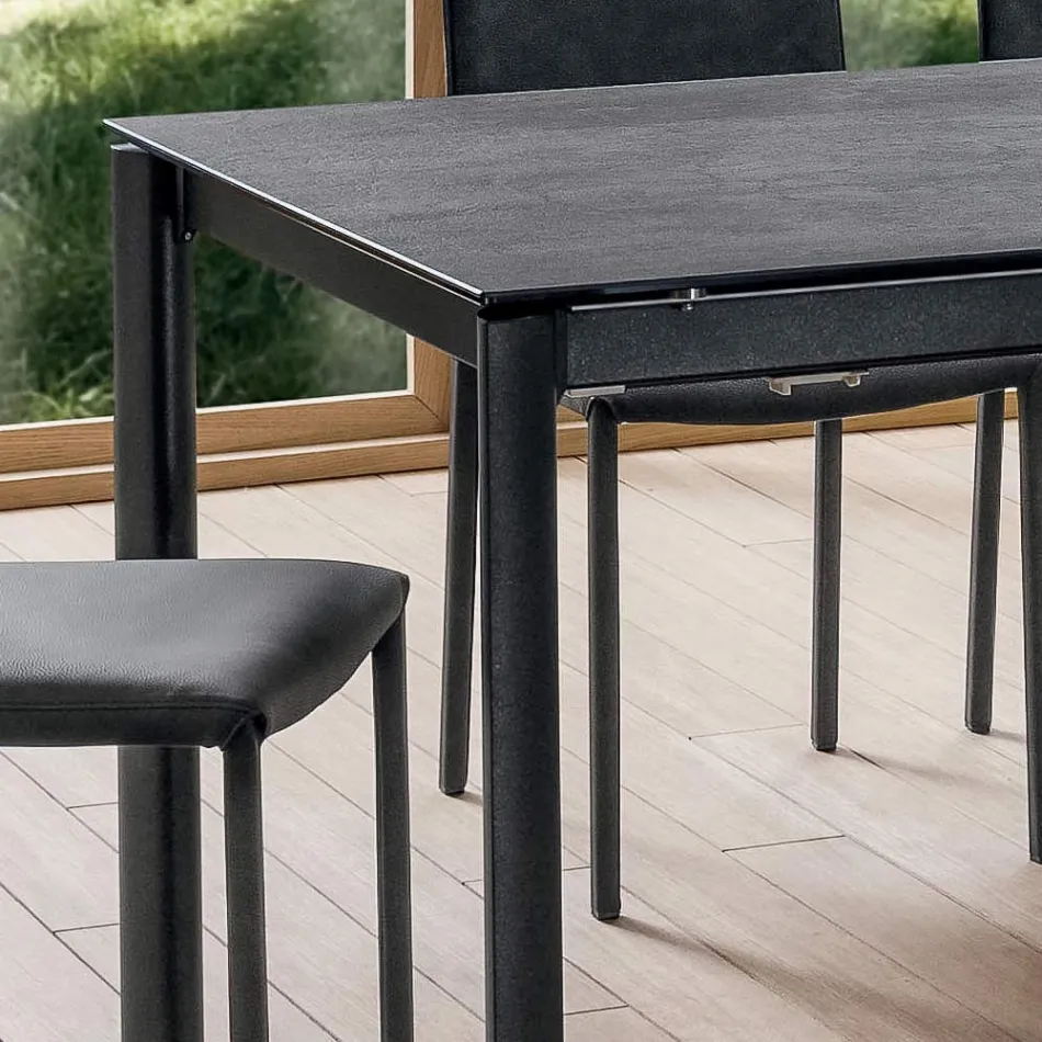 Mesa extensible hasta 240 cm con tapa de Laminam Made in Italy - Maltés Viadurini