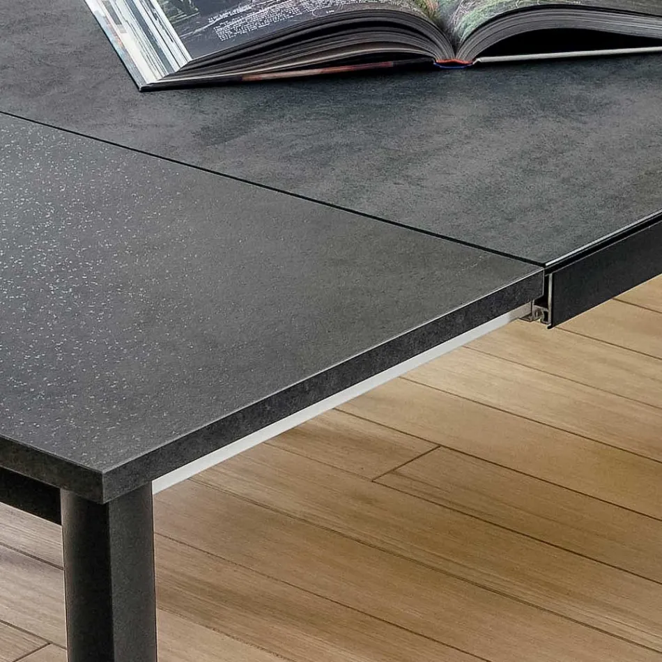 Mesa extensible hasta 240 cm con tapa de Laminam Made in Italy - Maltés Viadurini