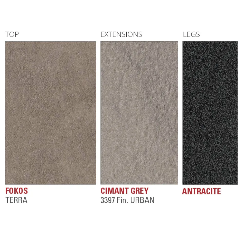 Mesa extensible hasta 240 cm con tapa de Laminam Made in Italy - Maltés Viadurini