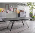 Mesa extensible hasta 240 cm en cerámica y metal - Bouquet Viadurini