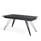 Mesa extensible hasta 240 cm en cerámica y metal - Bouquet Viadurini
