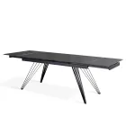Mesa extensible hasta 240 cm en cerámica y metal - Bouquet Viadurini