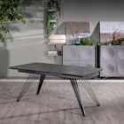 Mesa extensible hasta 240 cm en cerámica y metal - Bouquet Viadurini