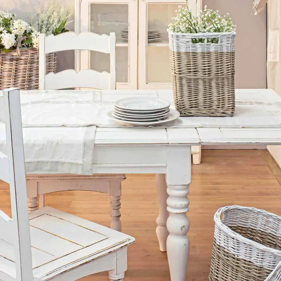 Mesa Extensible Hasta 240 cm en Madera de Mango y Mdf Homemotion - Tongo Viadurini