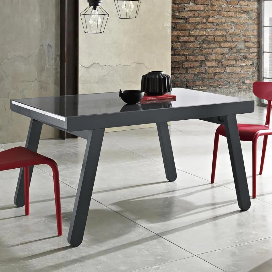 Mesa Extensible hasta 240 cm en Madera Lacada Made in Italy - Adrienne Viadurini