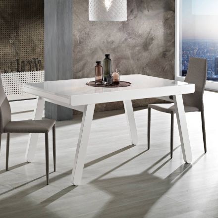 Mesa Extensible hasta 240 cm en Madera Lacada Made in Italy - Adrienne Viadurini