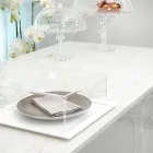 Mesa extensible de hasta 255 cm en madera y metacrilato, fabricada en Italia - Elide Viadurini