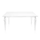 Mesa extensible de hasta 255 cm en madera y metacrilato, fabricada en Italia - Elide Viadurini