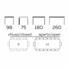 Mesa extensible hasta 260 cm en gres, mármol y madera Made in Italy - Malita Viadurini