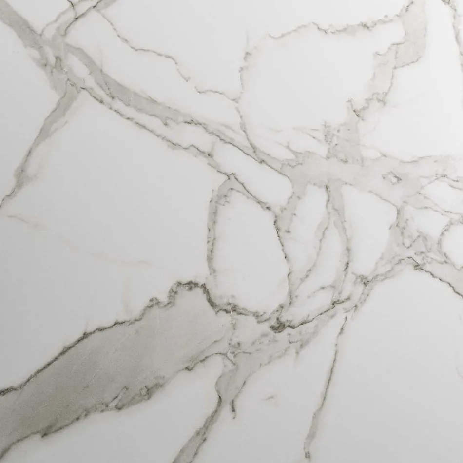 Mesa Extensible Hasta 280 cm en Acero y Cristal Cerámico Mate - Viterbo Viadurini