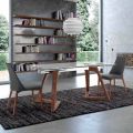 Mesa Extensible de Vidrio y Madera Chapada hasta 280 cm - Eugrafo