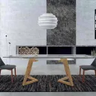 Mesa Extensible hasta 280 cm en Vidrio y Madera Chapada – Eugrafo Viadurini