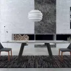 Mesa Extensible hasta 280 cm en Vidrio y Madera Chapada – Eugrafo Viadurini