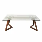 Mesa Extensible hasta 280 cm en Vidrio y Madera Chapada – Eugrafo Viadurini