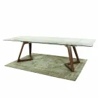 Mesa Extensible hasta 280 cm en Vidrio y Madera Chapada – Eugrafo Viadurini