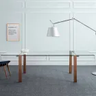 Mesa extensible hasta 280 cm en vidrio transparente Made in Italy - Sopot Viadurini