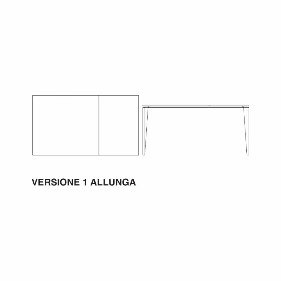 Mesa extensible hasta 290 cm en vitrocerámica Made in Italy - Polonio Viadurini