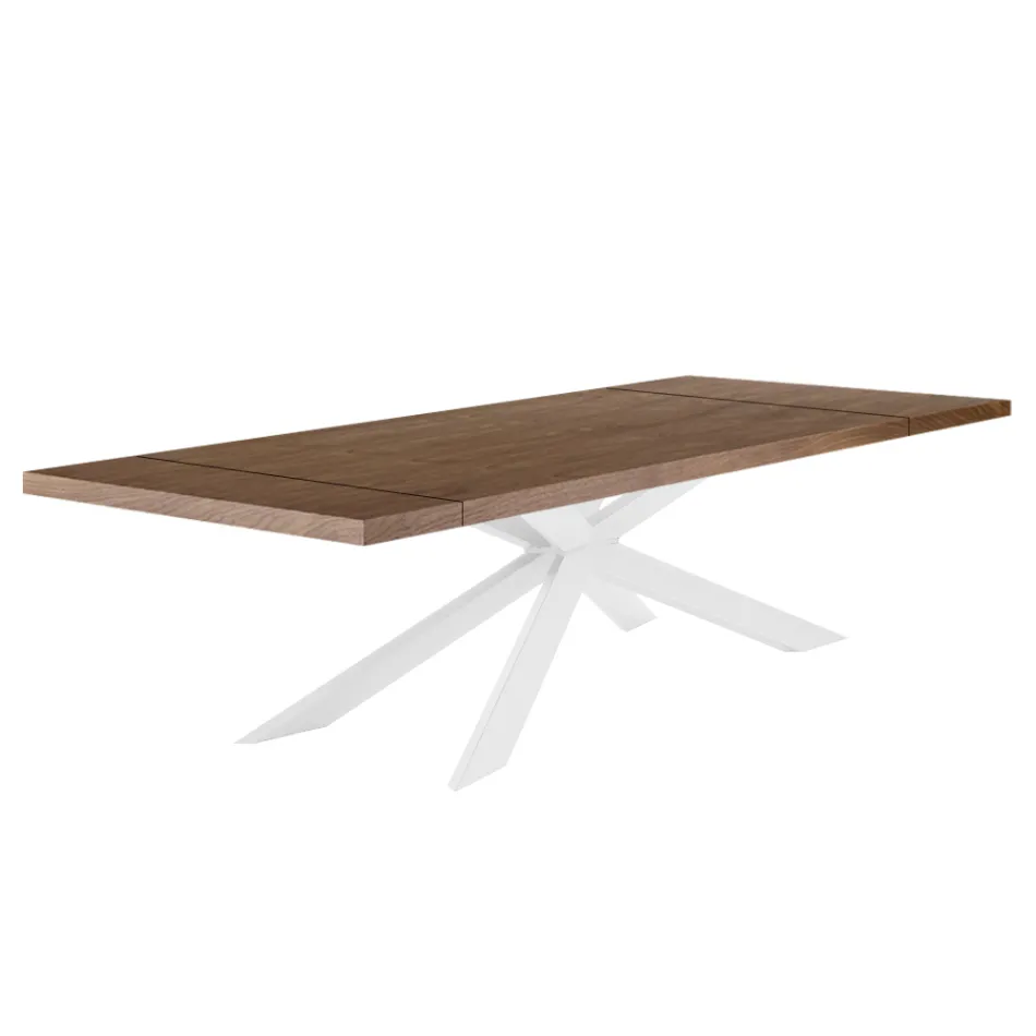Mesa extensible hasta 300 cm con tapa chapada Made in Italy - Grotta Viadurini