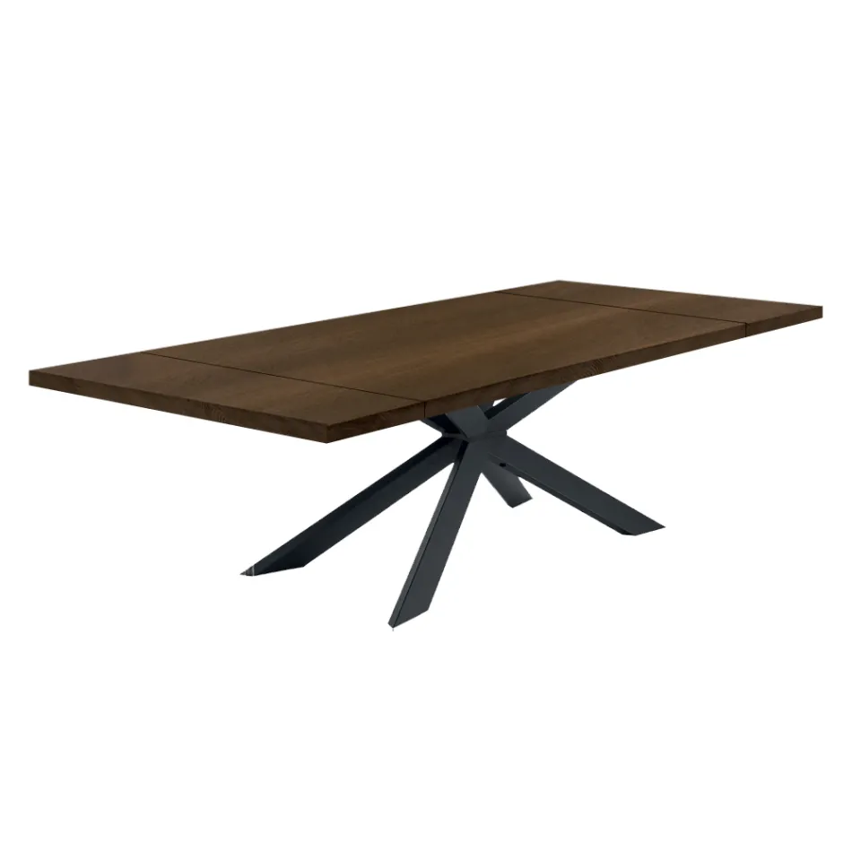 Mesa extensible hasta 300 cm con tapa chapada Made in Italy - Grotta Viadurini