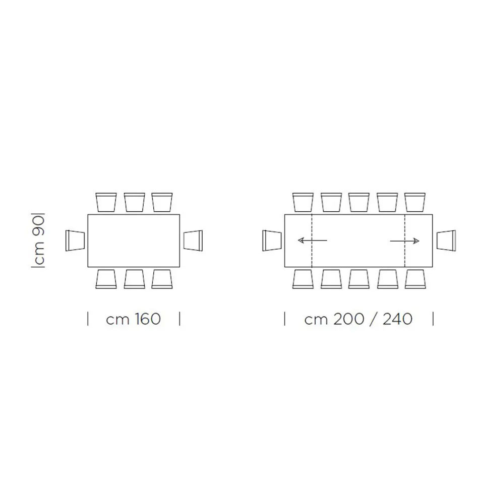 Mesa extensible hasta 300 cm con tapa chapada Made in Italy - Grotta Viadurini