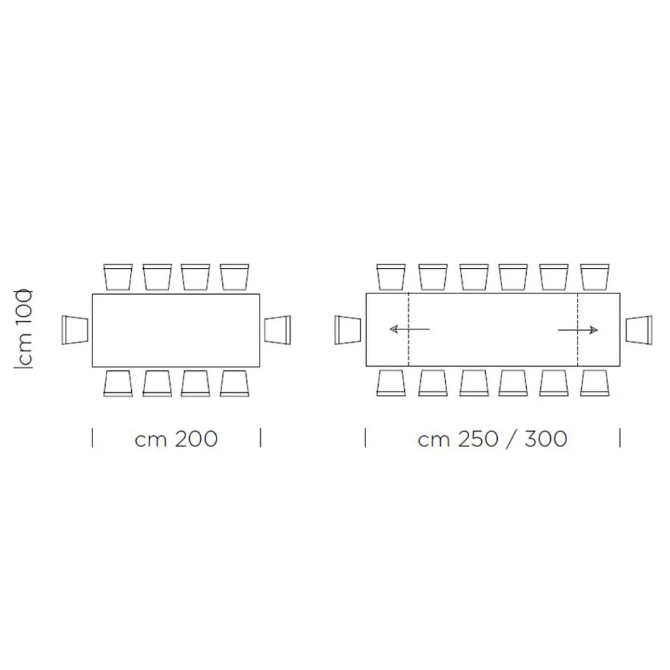 Mesa extensible hasta 300 cm con tapa chapada Made in Italy - Grotta Viadurini
