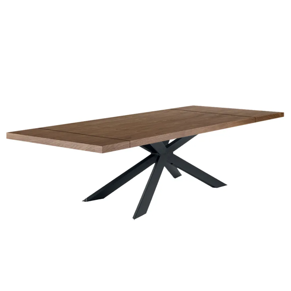 Mesa extensible hasta 300 cm con tapa chapada Made in Italy - Grotta Viadurini