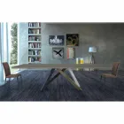 Mesa extensible hasta 300 cm en Fenix y acero Made in Italy - Settimmio Viadurini