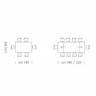 Mesa extensible hasta 300 cm en Fenix y acero Made in Italy - Settimmio Viadurini