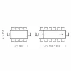 Mesa extensible hasta 300 cm en Fenix y acero Made in Italy - Settimmio Viadurini