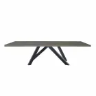 Mesa extensible hasta 300 cm en Fenix y acero Made in Italy - Settimmio Viadurini