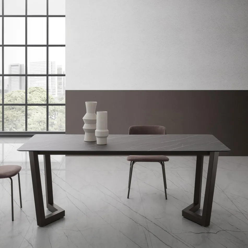 Mesa Extensible Hasta 300 cm en HPL Estratificado Made in Italy - Bastiano Viadurini
