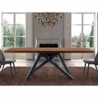 Mesa extensible hasta 300 cm en madera y acero Made in Italy - Settimmio Viadurini