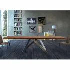 Mesa extensible hasta 300 cm en madera y acero Made in Italy - Settimmio Viadurini