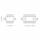 Mesa extensible hasta 300 cm en madera y acero Made in Italy - Settimmio Viadurini