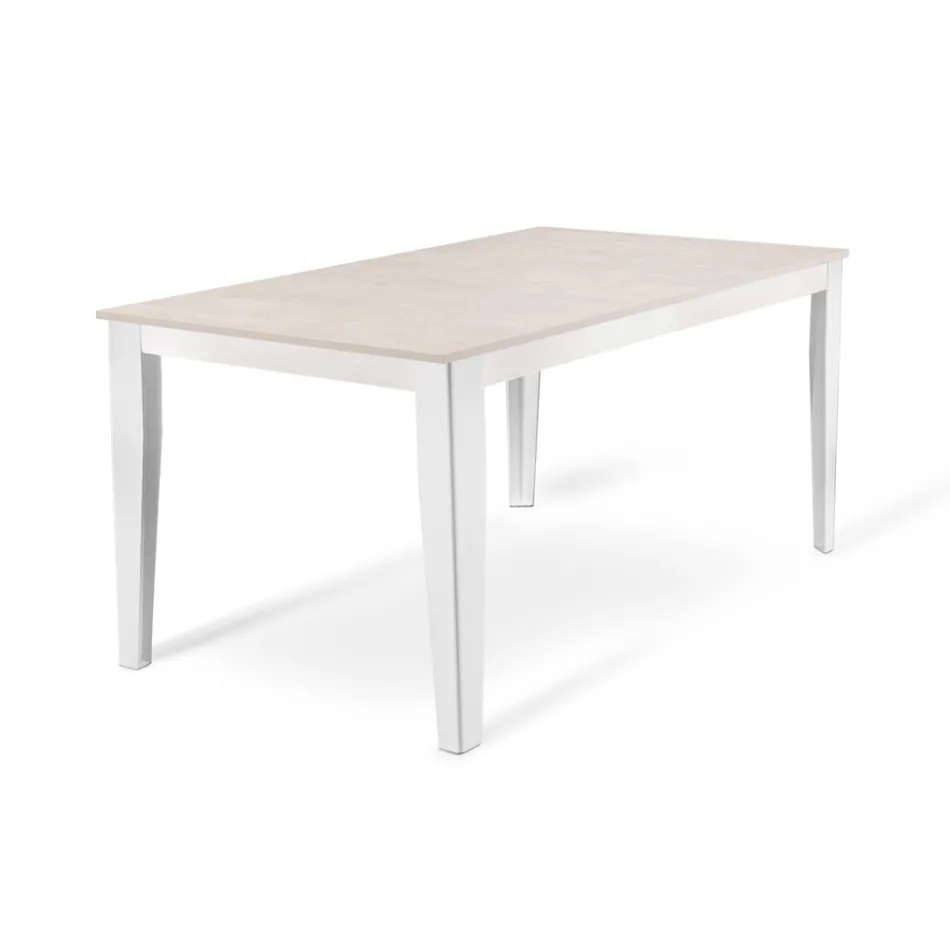 Mesa extensible hasta 316 cm en Melamina y Base Metálica - Incienso Viadurini