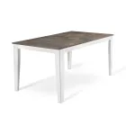Mesa extensible hasta 316 cm en Melamina y Base Metálica - Incienso Viadurini