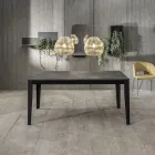 Mesa extensible hasta 316 cm en Melamina y Base Metálica - Incienso Viadurini