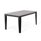 Mesa extensible hasta 316 cm en Melamina y Base Metálica - Incienso Viadurini