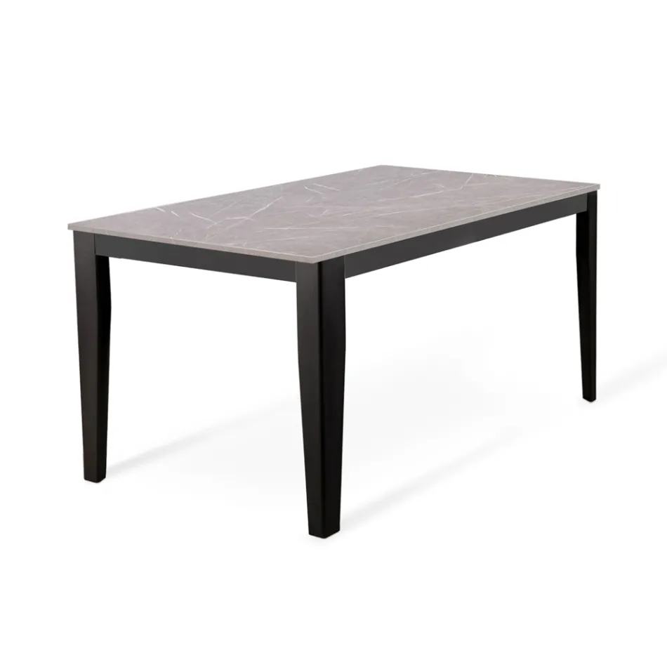 Mesa extensible hasta 316 cm en Melamina y Base Metálica - Incienso Viadurini