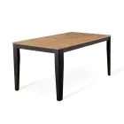 Mesa extensible hasta 316 cm en Melamina y Base Metálica - Incienso Viadurini
